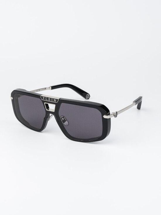 Philipp Plein Women Sunglasses Black Grey Pilot SPP008M 0700 NEW AUTHENTIC main image 10